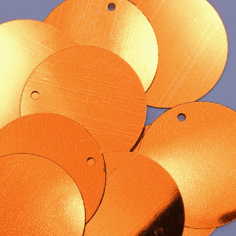 20mm Metallic Orange Penny Sequins x 150