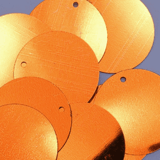 20mm Metallic Orange Penny Sequins x 150