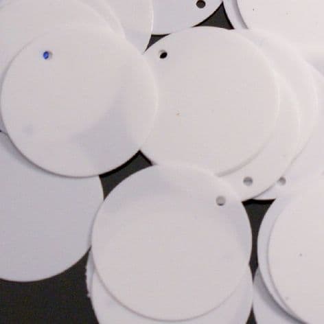 25mm Glossy White Opaque Penny Sequins x 150