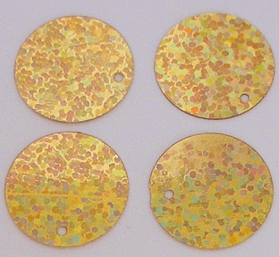 25mm Hologram Gold Penny Sequins x 150