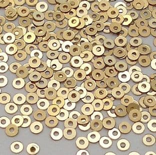 2mm Metallic Gold Flat Round Sequins x 5g