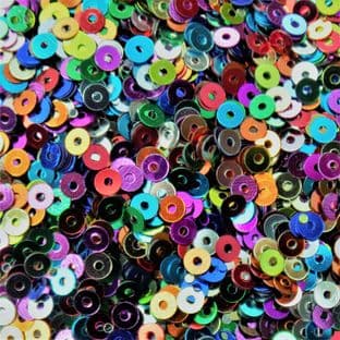 3mm Flat Round Sequins. Mixed Metallic Colours x 5g