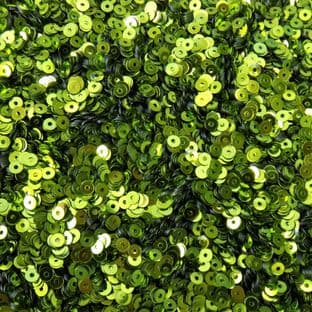 3mm Metallic Lime Green Flat Round Sequins x 5g