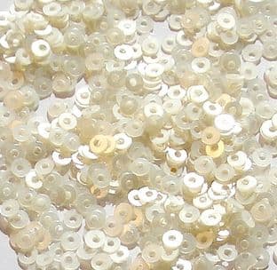 3mm Satin Pearl Flat Round Sequins x 5g