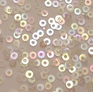 3mm Semi-Transparent Iridescent (AB) Flat Round Sequins x 5g
