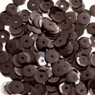 4mm Glossy Black Semi-cupped Sequins x 10g