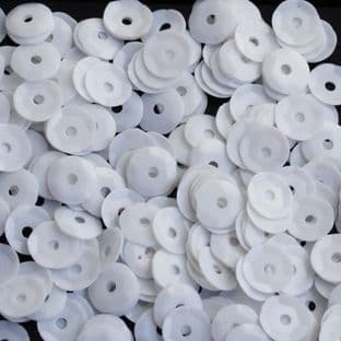 4mm Glossy Opaque White Semi-Cupped Round Sequins x 10g