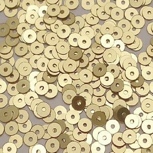 4mm Metallic Gold Flat Round Sequins x 10g