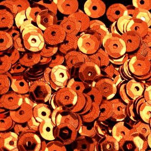 4mm Metallic Orange Semi-cupped Sequins x 10g