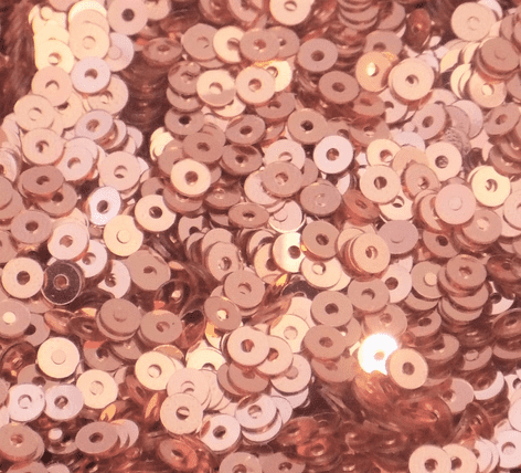 4mm Metallic Rose Gold  Flat Round Sequins. x 10g