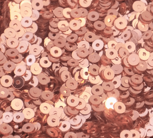 4mm Metallic Rose Gold Flat Round Sequins. x 10g