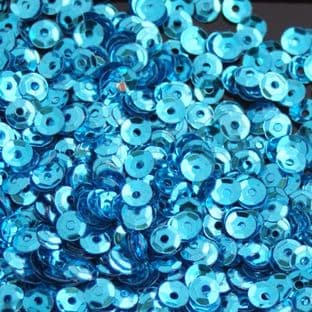 4mm Metallic Turquoise Semi-cupped Sequins x 10g