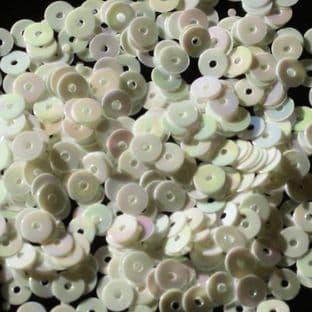 4mm Mother of Pearl Iridescent Flat Round Sequins x 10g