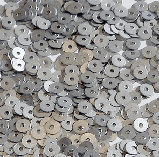4mm Satin Light Silver / Grey Flat Round Sequins x 10g