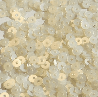 4mm Satin Pearl Flat Round Sequins x 10g