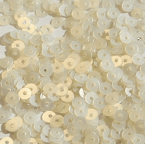 4mm Satin Pearl Flat Round Sequins x 10g