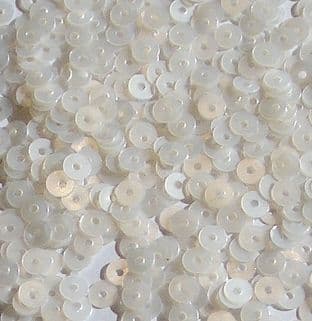 4mm Satin White Flat Round Sequins x 10g