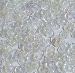5mm Flat Round Sequins. Clear silky finish x 15g