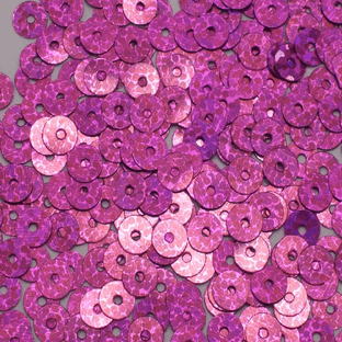 5mm Hologram Cerise Pink Flat Round Sequins x 15g