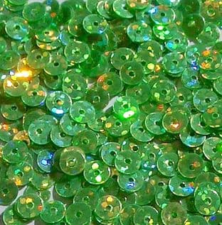 5mm Hologram Lime Flat Round Sequins x 15g