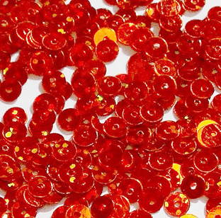 5mm Hologram Orange Flat Round Sequins x 15g