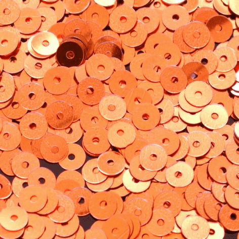 5mm Metallic  Bright Orange Flat Round Sequins.