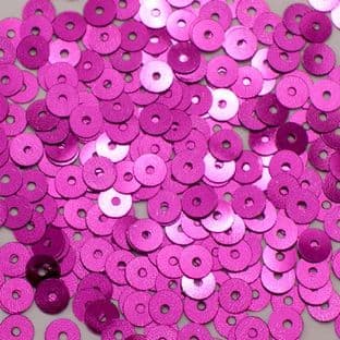 5mm Metallic Cerise Pink Flat Round Sequins.