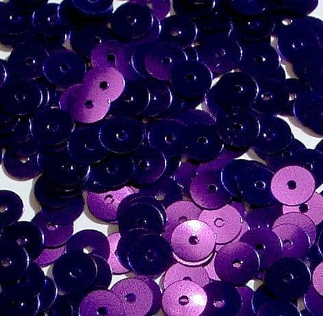 5mm Metallic Dark Purple Flat Round Sequins x 15g