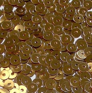 5mm Metallic Gold Flat Round Sequins x 15g
