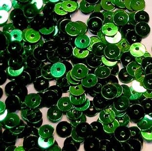5mm Metallic Green Flat Round Sequins x 15g