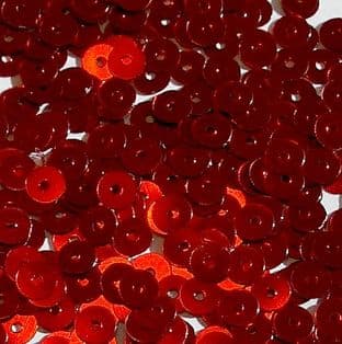 5mm Metallic Red Flat Round Sequins x 15g