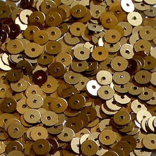 5mm Satin (Matt) Gold Flat Round Sequins x 15g