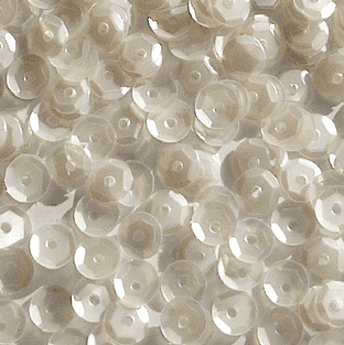 5mm Satin White Semi-cupped Sequins x 12.5g