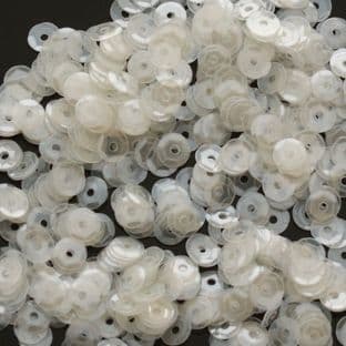 5mm Semi-Transparent (white) Semi Cupped Round Sequins.