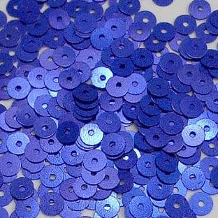 6mm Metallic Blue Flat Round Sequins x 15g