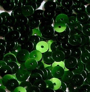 6mm Metallic Green Flat Round Sequins x 15g