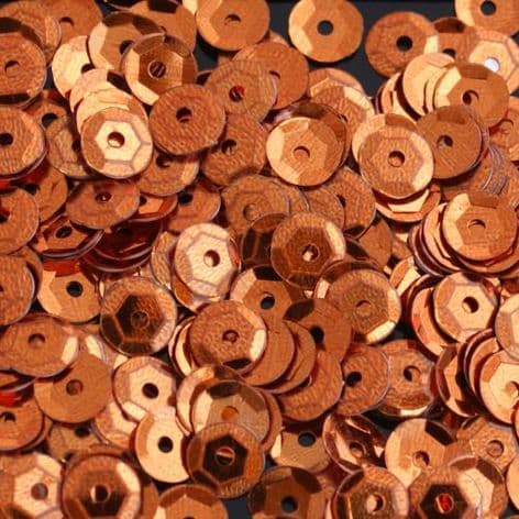 6mm Metallic Orange Semi-cupped Sequins x 12g