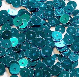6mm Metallic Turquoise Flat Round Sequins x 15g