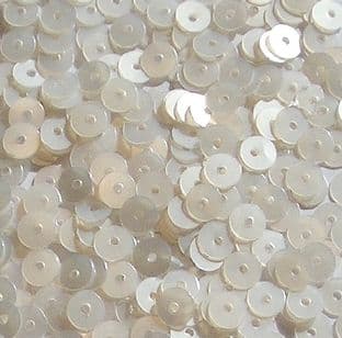 6mm Satin White Flat Round Sequins x 15g