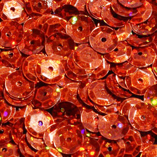 8mm Hologram Orange Semi-cupped Sequins x 20g