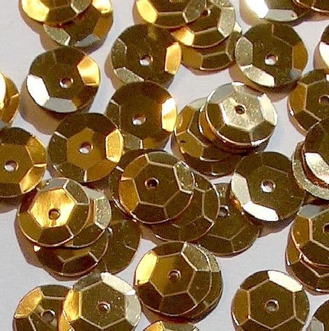 8mm Metallic Gold Semi-cupped Sequins x 20g