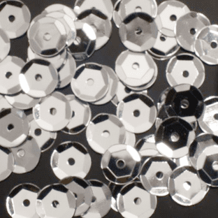 8mm Metallic Silver Semi-cupped Sequins x 20g