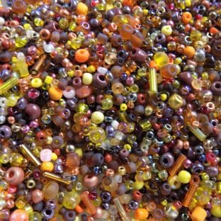 Autumn Colours Seed and Bugle Glass Bead Mix x 25g