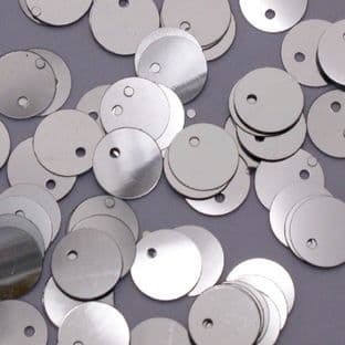 Bulk Bag 10mm Metallic Silver Flat Round Sequins x100g