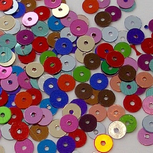 Bulk Bag 5mm Metallic Flat Round Sequins x 100g Mixed Colour Pack 1