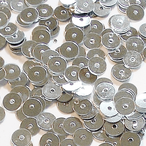 Bulk Bag 6mm Metallic Silver Flat Round Sequins x 100g