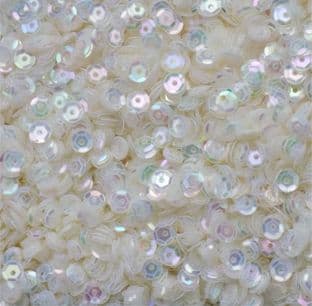 CLEARANCE 5mm Semi -Transparent Iridescent (AB) Semi-Cupped Round Sequins x 12.5g LAST FEW
