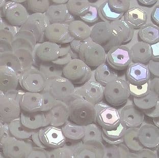 CLEARANCE 5mm Silky White Semi-Cupped Round Sequins x 12.5g SAVE 50%
