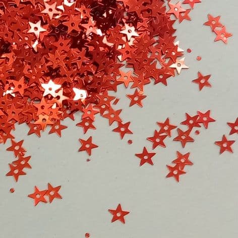 CLEARANCE Bulk Bag 5mm Metallic Orange  Star Sequins. x 100g