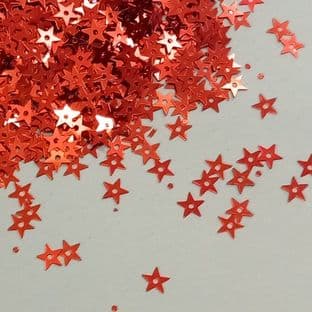 CLEARANCE Bulk Bag 5mm Metallic Orange Star Sequins. x 100g